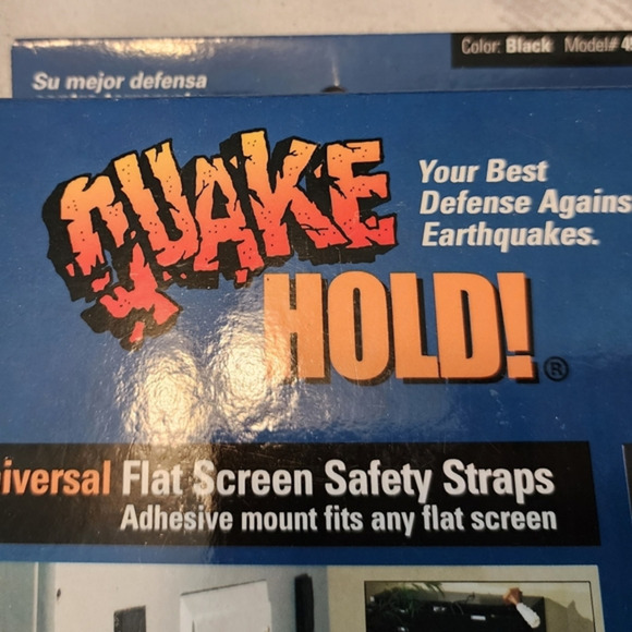 QuakeHOLD! Universal‎ Flat Screen TV Safety Straps. Secure TVs. Kid safety. NEW - Picture 4 of 11